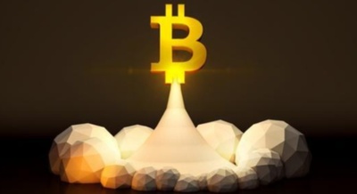 Close-up shot of a high-performance Bitcoin mining rig